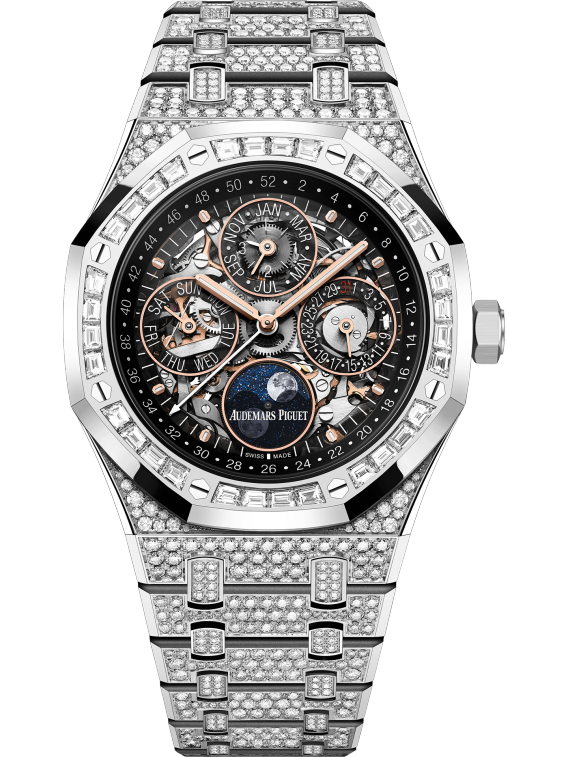 Audemars Piguet Royal Oak 26625BC Perpetual Calendar 18K WG Diamond Skeleton Dial 41mm Sky Diamonds