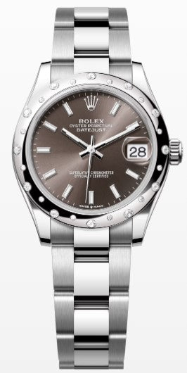 Rolex Oyster Perpetual Datejust 31 | 278344rbr-0017 Bright Black Dial Diamond Bezel