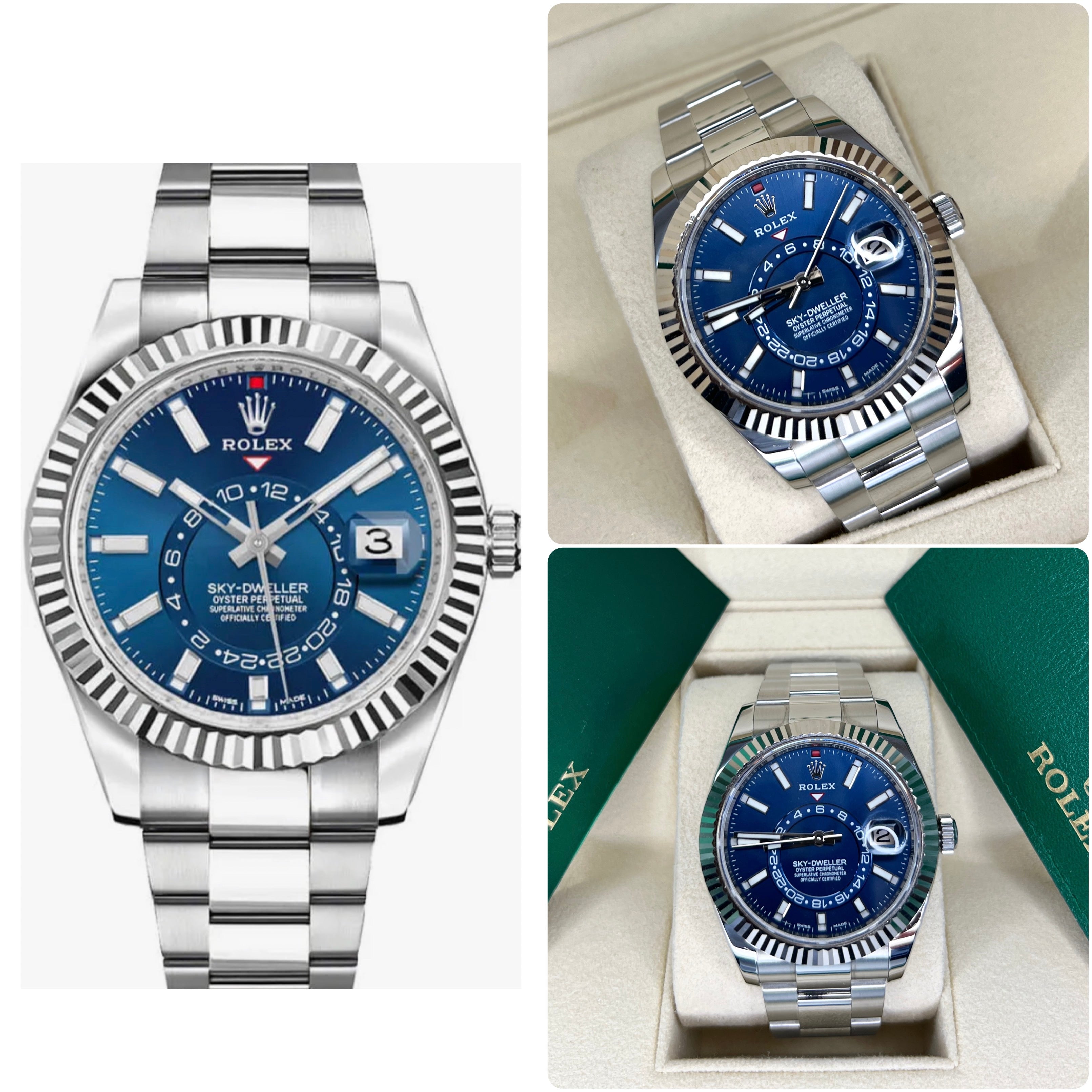 Rolex Sky-Dweller Blue Dial Men's Watch 326934 bl Oyster / Complete Set Box & Papers
