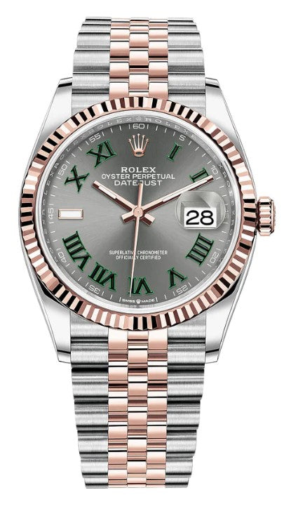 Rolex Datejust 36 Rose Gold & Steel Slate 'Wimbledon' Dial 126231