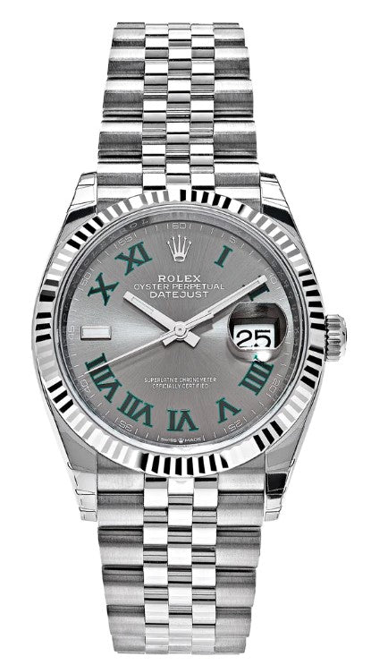 Rolex Datejust 36 White Gold & Steel Slate 'Wimbledon' Dial Jubilee 126234