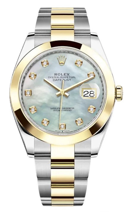 Rolex Datejust 41 Yellow Gold & Stainless Steel MOP Diamond Dial 126303