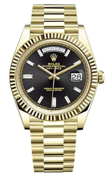 Rolex Day-Date 40 Yellow Gold Black Diamond Dial 228238