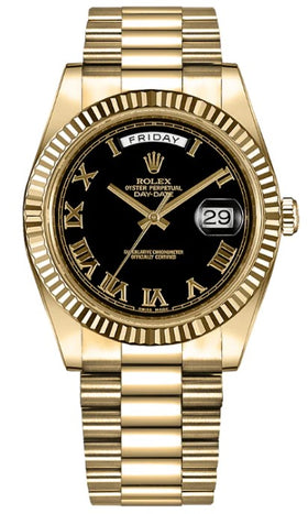 Rolex Day-Date 41 Yellow Gold Matte Black Dial 218238