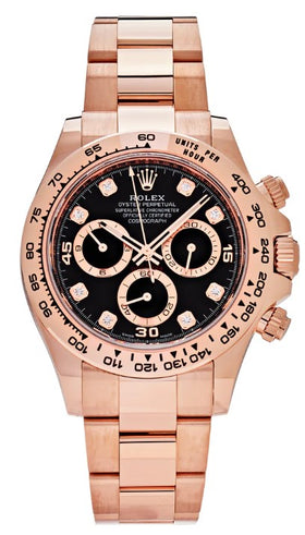 Rolex Daytona Rose Gold Black Diamond Dial 116505