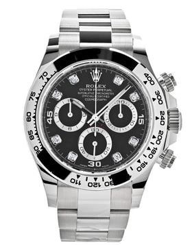 Rolex Daytona White Gold Black Diamond Dial 116509