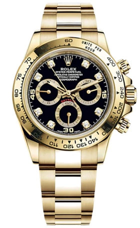 Rolex Daytona Yellow Gold Black Diamond Dial 116508