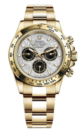 Rolex Daytona Yellow Gold Meteorite & Black Dial 116508