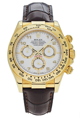 Rolex Daytona Yellow Gold White Arabic Dial 116518