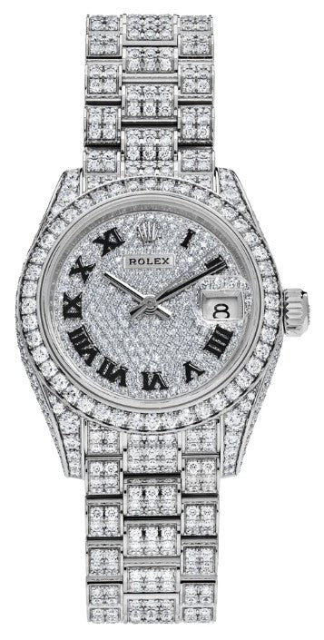 Rolex Ladies Datejust White Gold Pave Set Diamonds 279459RBR