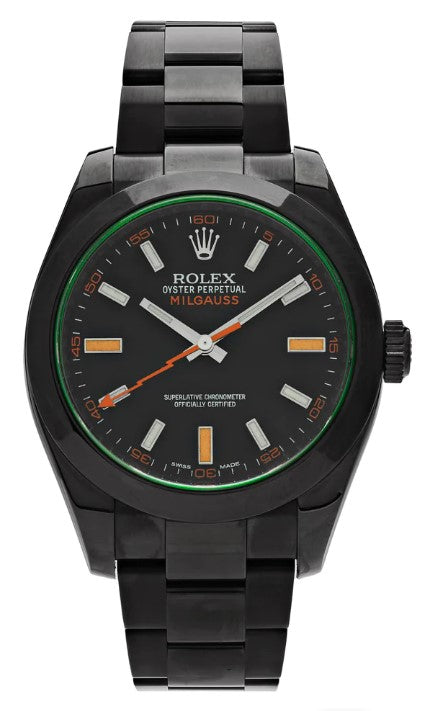 Rolex Milgauss Black PVD Coated Steel Black Dial 116400V