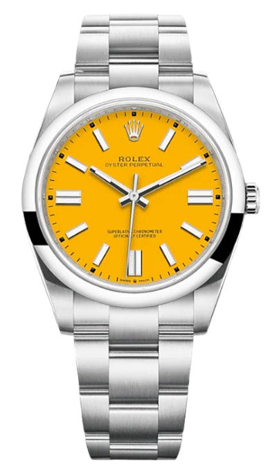 Rolex Oyster Perpetual 41 Stainless Steel Yellow Dial 124300
