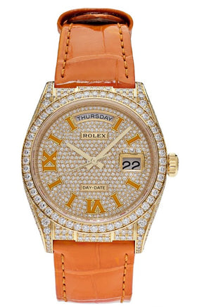 Rolex Oyster Perpetual Day Date 36 Yellow Gold Diamond Set 128158RBR