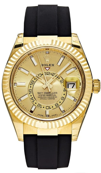 Rolex Sky-Dweller 326238 Yellow Gold / Champagne Dial / Unworn Complete Box & Papers