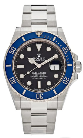 Rolex Submariner Date 41 White Gold Black Dial Blue Bezel 126619LB