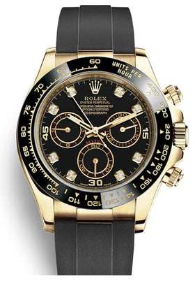Rolex Daytona 40mm Yellow Gold Black Diamond Dial 116518LN 2022