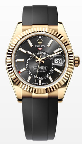 Rolex Sky-Dweller Yellow Gold 336238 Black | Oysterflex Unworn Complete Box & Papers