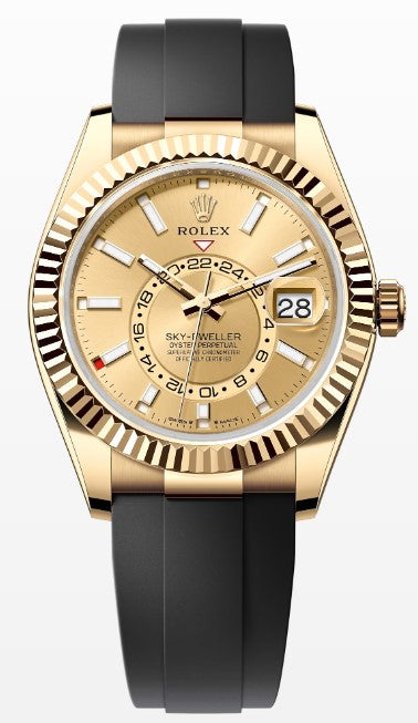 Rolex Sky-Dweller 336238 Yellow Gold Watch Oysterflex | Unworn Complete Box & Papers