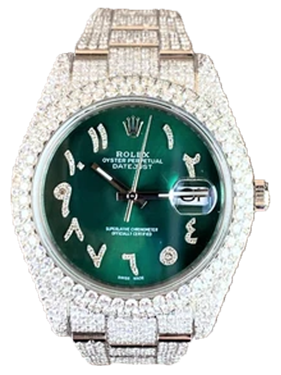 Rolex Datejust II Iced-Out Cts VS1 Diamond Quality Green