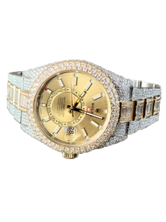Rolex sky 2025 dweller gold diamond