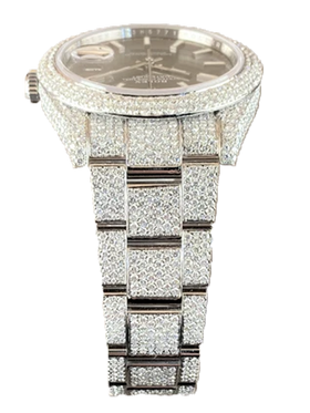 Rolex Datejust II Iced-Out 19.00 Cts VS1 Diamond Quality Grey Stick Dial 126333