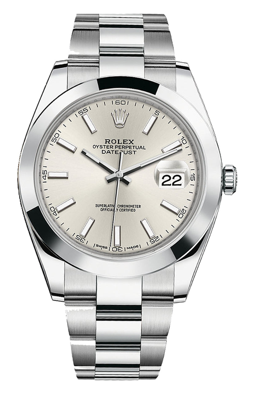 Rolex 126300 Datejust 41 Oyster Silver Index/Stick, Stainless Steel Oyster Band