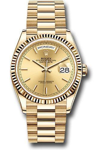 Rolex Day-Date 36mm Watch 128238-0045 chip