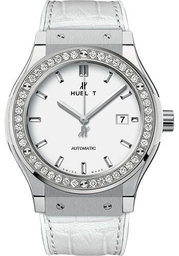Hublot Classic Fusion 42mm Titanium White Diamonds Watch 542.NE.2010.LR.1204