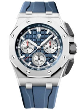 Audemars Piguet Royal Oak Offshore Selfwinding Chronograph 43mm Titanium Blue Dial Rubber Strap 26420TI.OO.A027CA.01