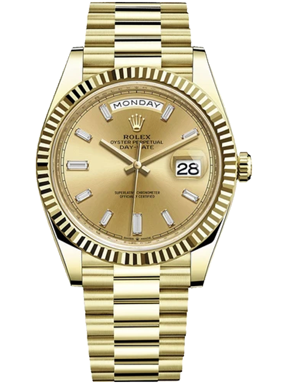 Rolex 228238 Day-Date 40 mm Watch-Champaign Diamond Dial Presidential