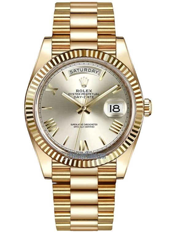 Rolex Day-Date 40 mm Yellow Gold Watch 228238 Presidential | Silver Roman Dial | Box & Papers
