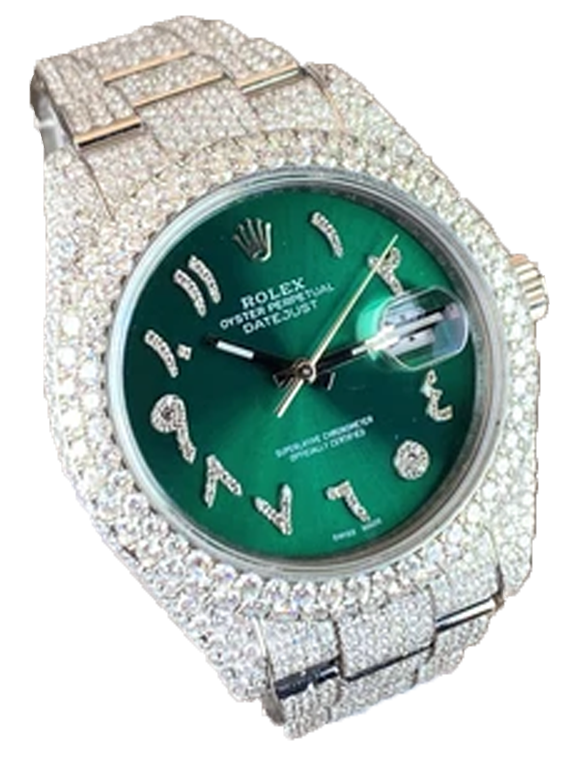 Rolex Datejust II Iced-Out 19.00 Cts VS1 Diamond Quality Green Rolex Datejust II Iced-Out 19.00 Cts VS1 Diamond Quality Green