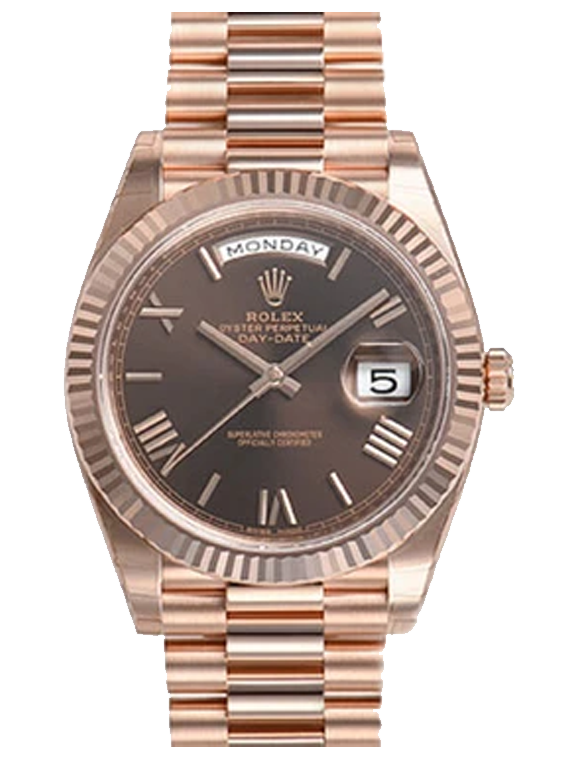 Rolex Day Date 40 Rose Gold Chocolate Dial Watch 228235 / Unworn Condition / Complete Box & Papers