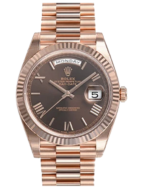 Rolex Day Date 40 Rose Gold Chocolate Dial Watch 228235 / Unworn Condition / Complete Box & Papers