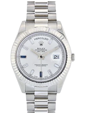 Rolex Day-Date II Factory Diamond Dial 218239 18k White Gold / Unworn Condition / Complete Box & Papers