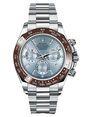 Rolex Daytona Platinum 40mm Ice Blue Diamond Baguette Dial 116506 id