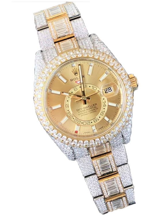 White gold shop iced out rolex