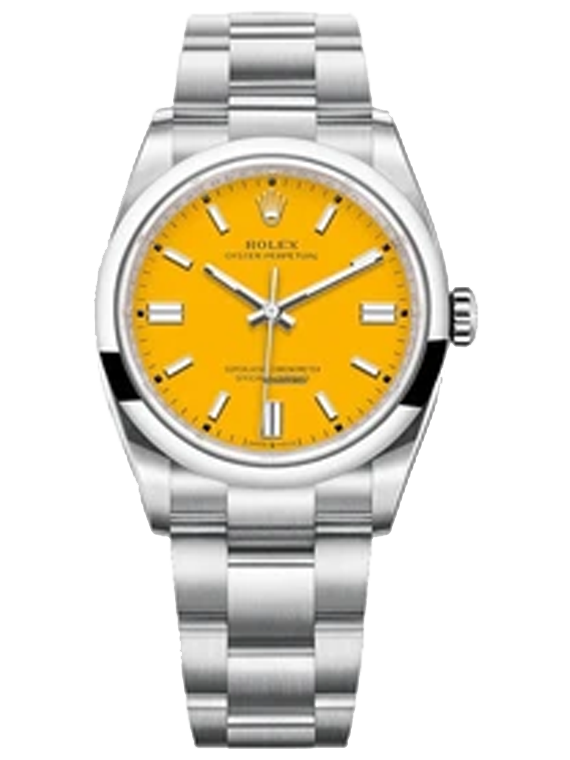 Rolex Oyster Perpetual 41mm Steel Domed Bezel Yellow Dial 124300 / Unworn / Complete With Box & Papers