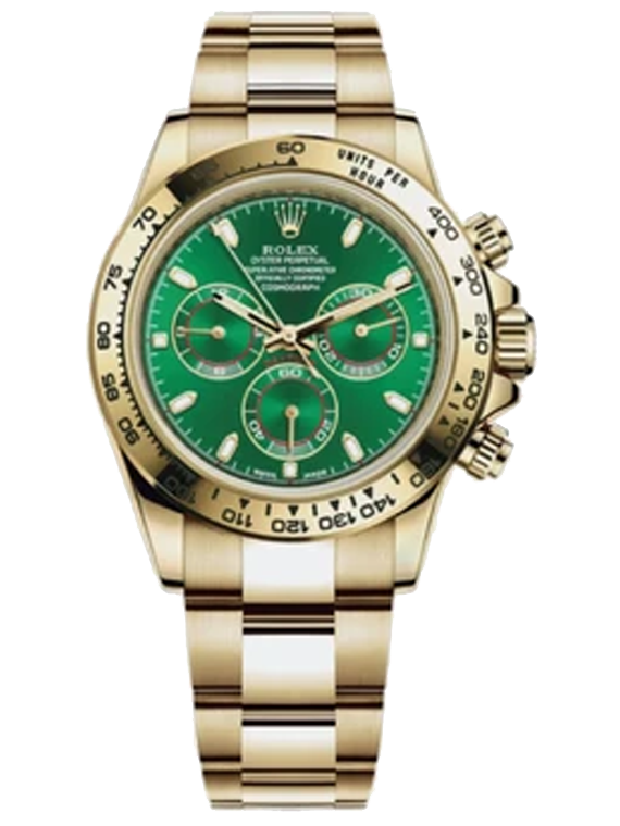 Rolex Yellow Gold Green Dial Oyster Perpetual Cosmograph Daytona 116508 gri