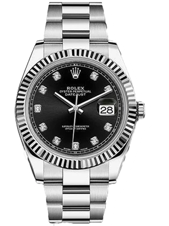Rolex Datejust 41mm Watch 126334 bkdj Black / Diamond Dial