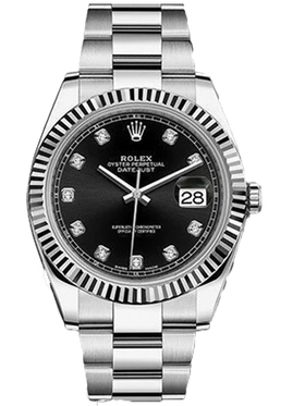 Rolex Datejust 41mm Watch 126334 bkdj Black / Diamond Dial