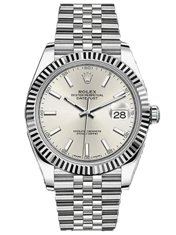 Rolex Oyster Perpetual Datejust 41 Watch 126334 | Jubilee Bracelet | Fluted Bezel | Silver Dial Unworn Complete Set