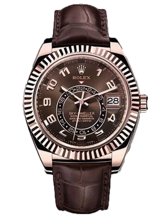 Rolex Sky-Dweller Rose Gold Chocolate Dial Men's Watch 326135 cho
