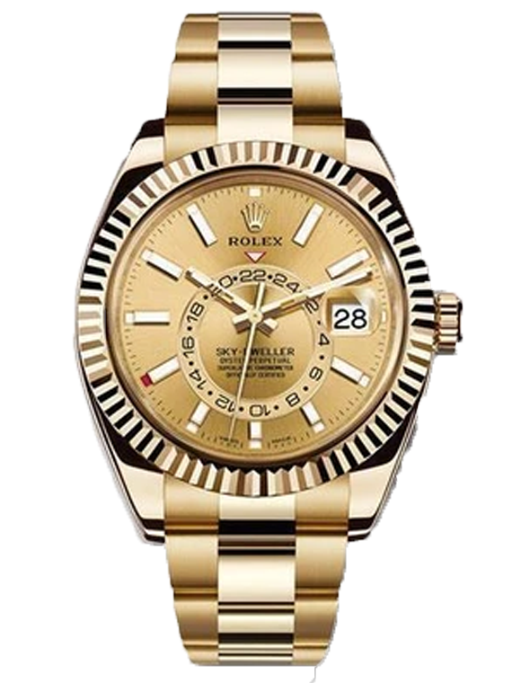 Rolex Sky Dweller 326938 Watch / Yellow Gold Stick Dial / Unworn Complete Set Box & Papers